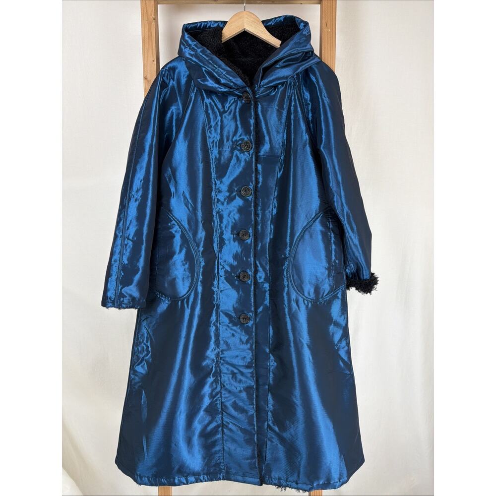 NWT Oopera Blue Water Resistant Reversible Rain Jacket #1025 Size Large